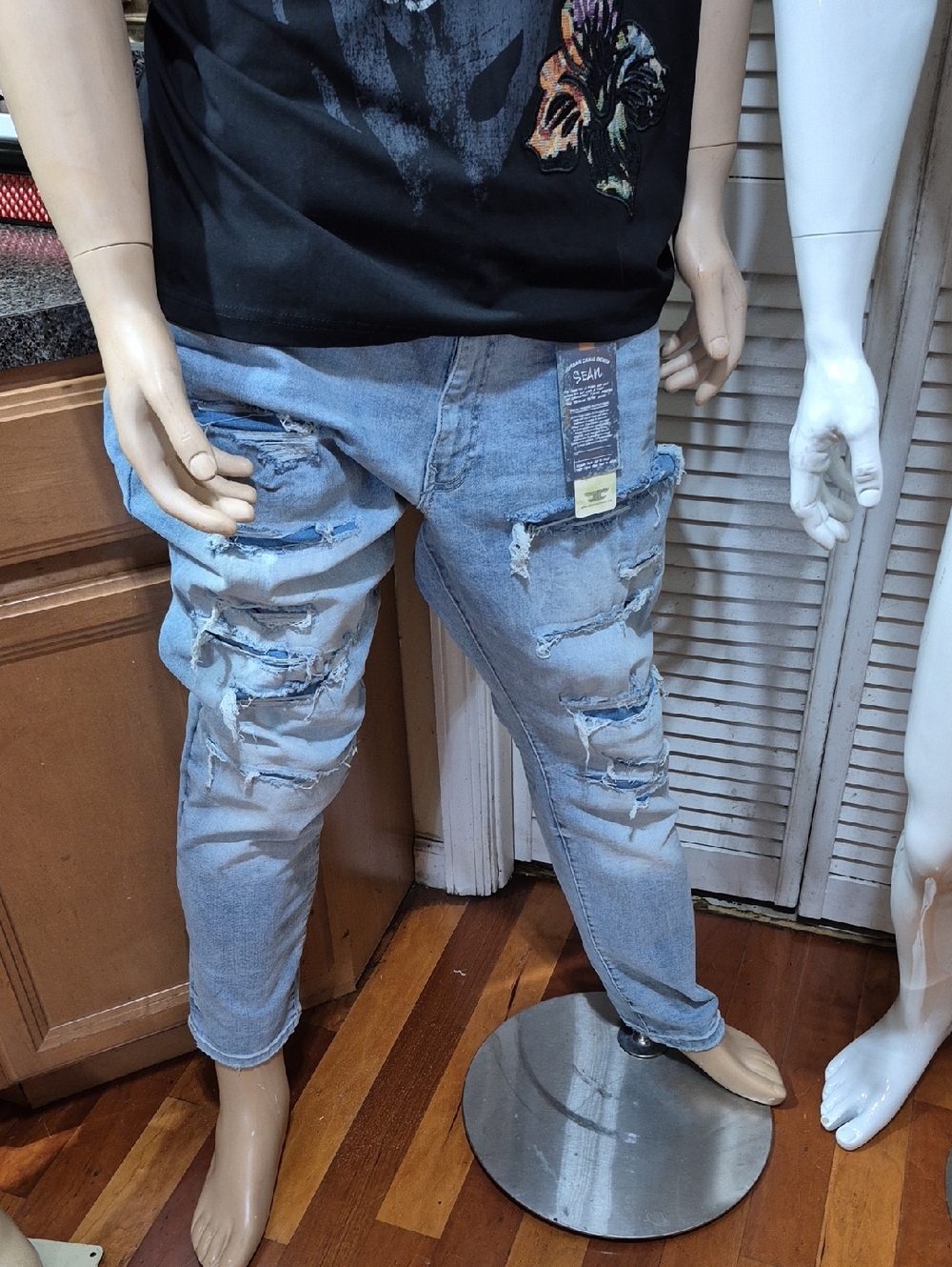Jordan Craig Light Blue Distressed Skinny Jeans